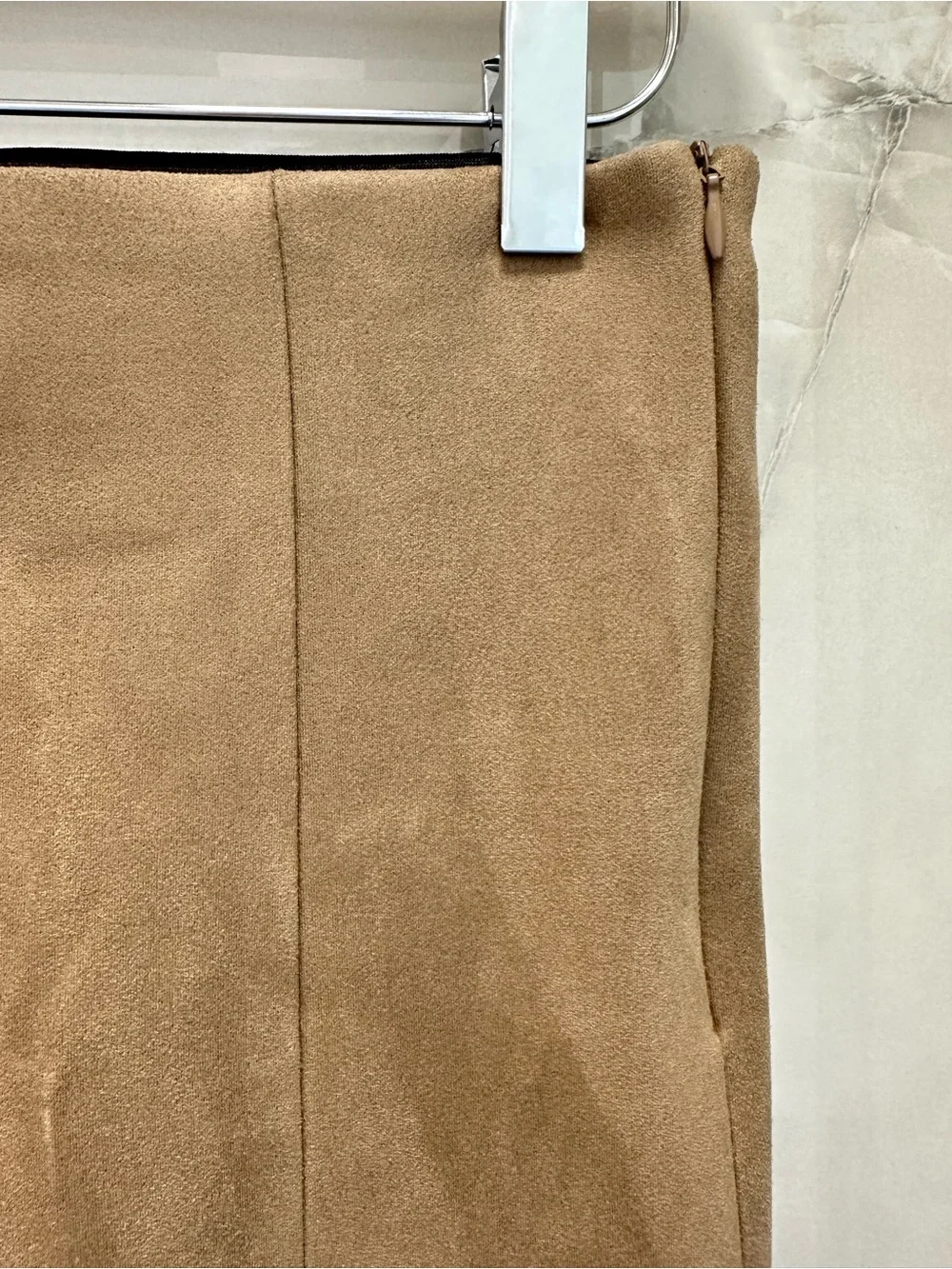 Zara Faux Suede High Waisted Tan Leggings Size Small